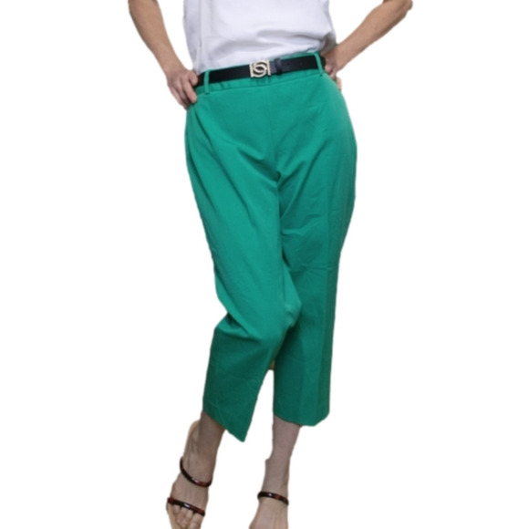Capri Cotton blend Green color Slim fit Size 8p TALBOTS - Picture 3 of 13